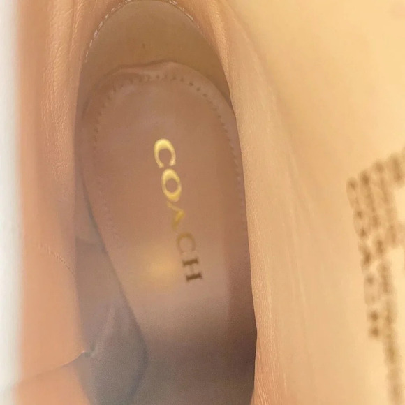 COACH Women's Iona Suede Platform High Block  Heel Booties Boots Light Brown 9 - Picture 8 of 11